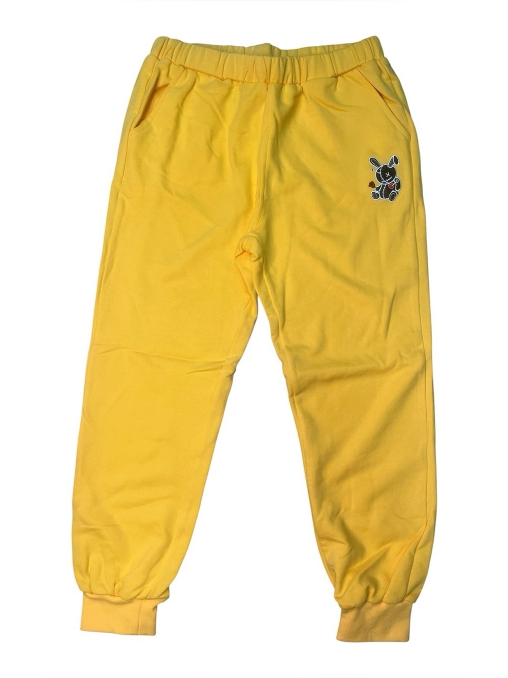 Sz 18 Yellow Kids Bkys Jogger Pants with Bunny Patch